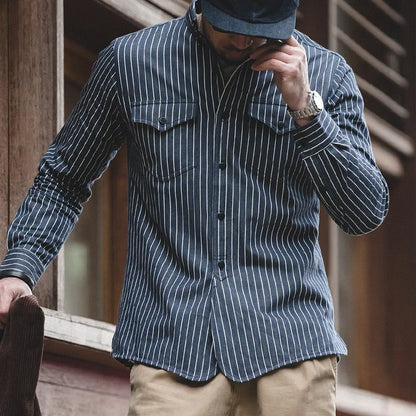 Thomas Hillas | Gestreiftes Button-Down-Hemd