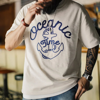 Thomas Hillas | Vintage T-Shirt "Oceanic Time“ – Maritimer Vintage-Style