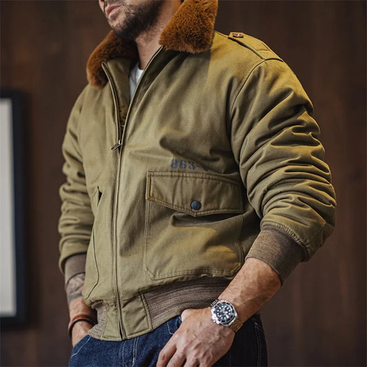 Thomas Hillas | Heritage Fliegerjacke mit Teddykragen