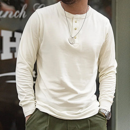 Thomas Hillas | Langarm Henley Shirt für Herren