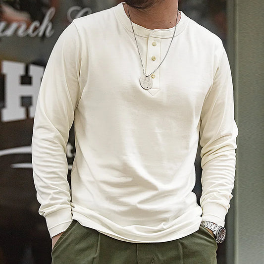 Thomas Hillas | Langarm Henley Shirt für Herren