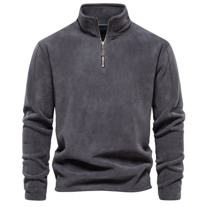 Thomas Hillas | Fleece-Pullover mit Reißverschlusskragen