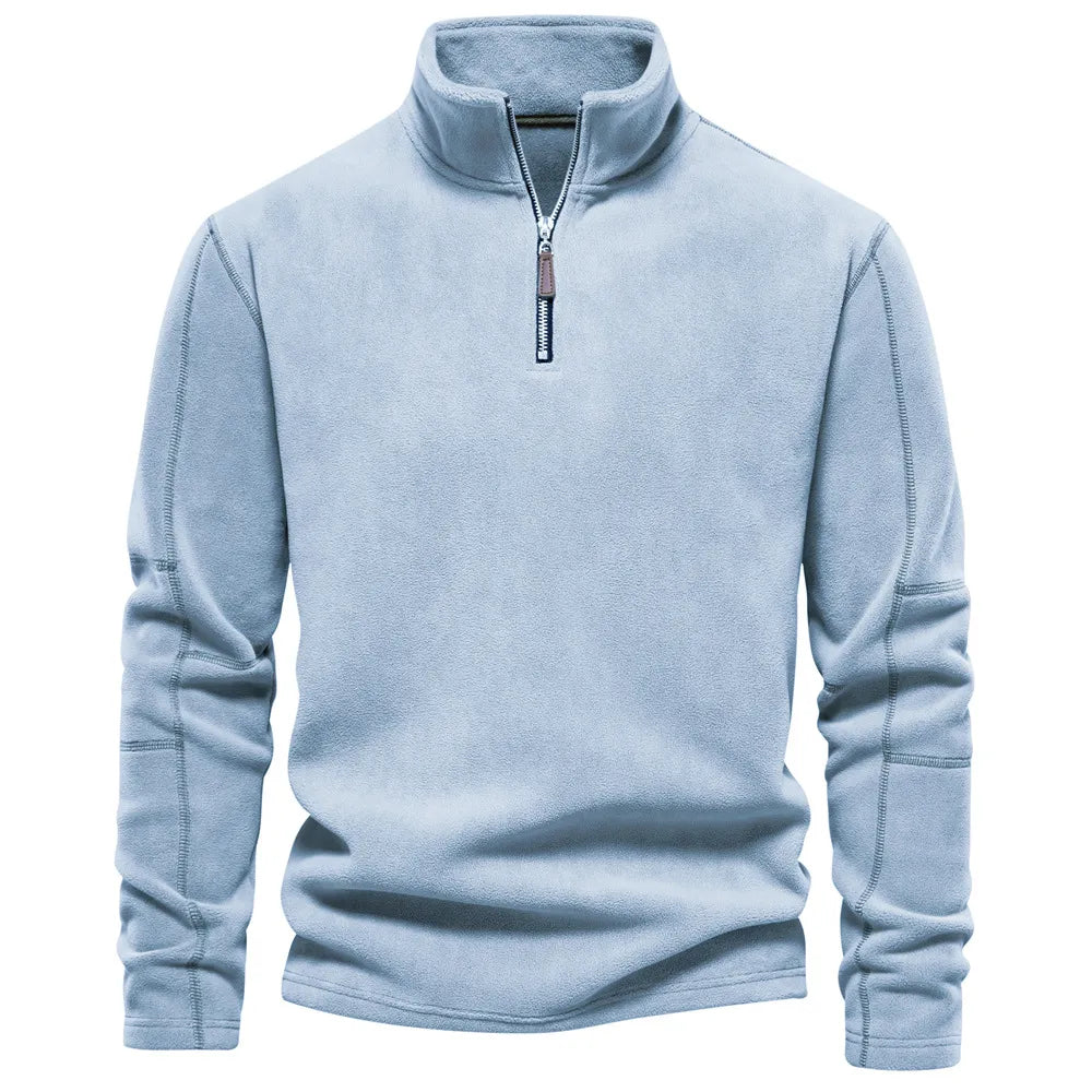 Thomas Hillas | Fleece-Pullover mit Reißverschlusskragen