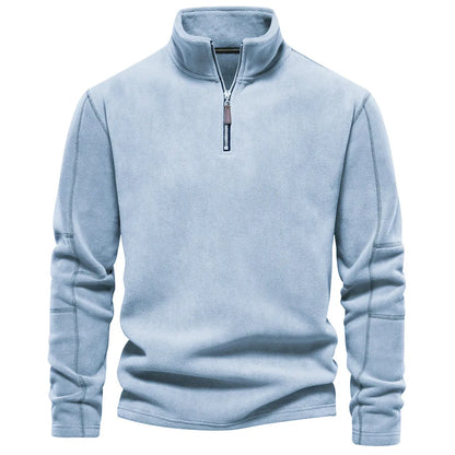 Thomas Hillas | Fleece-Pullover mit Reißverschlusskragen