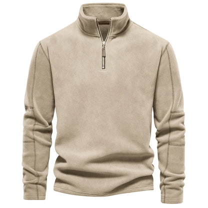 Thomas Hillas | Fleece-Pullover mit Reißverschlusskragen