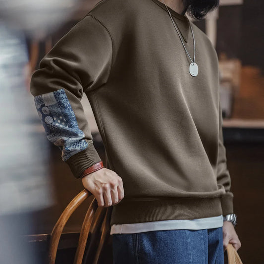 Thomas Hillas | Vintage Boro Patchwork Sweatshirt - Unisex Retro Pullover