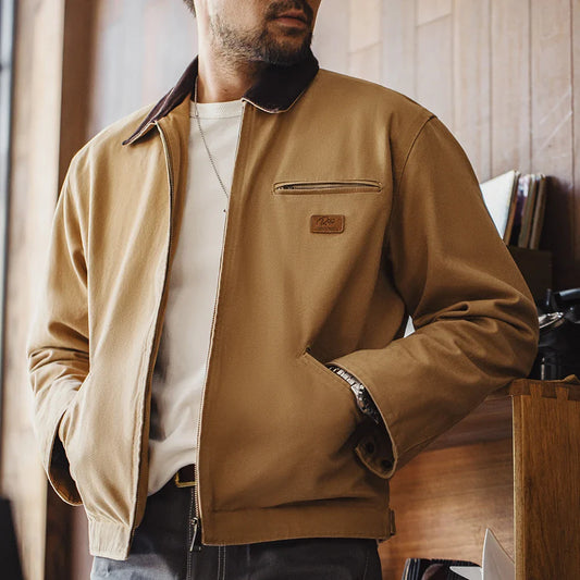 Thomas Hillas | Retro Canvas Handgenähte Herrenjacke