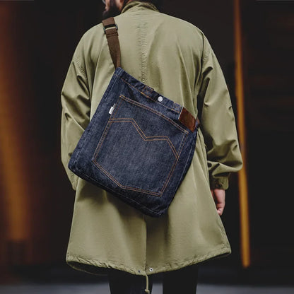 Thomas Hillas | Retro 14oz Denim Umhängetasche – Unisex Schultertasche im Vintage-Look