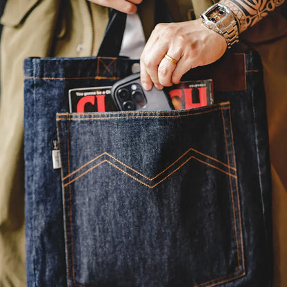 Thomas Hillas | Retro 14oz Denim Umhängetasche – Unisex Schultertasche im Vintage-Look
