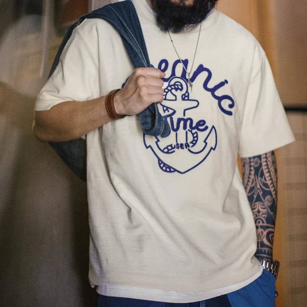 Thomas Hillas | Vintage T-Shirt "Oceanic Time“ – Maritimer Vintage-Style