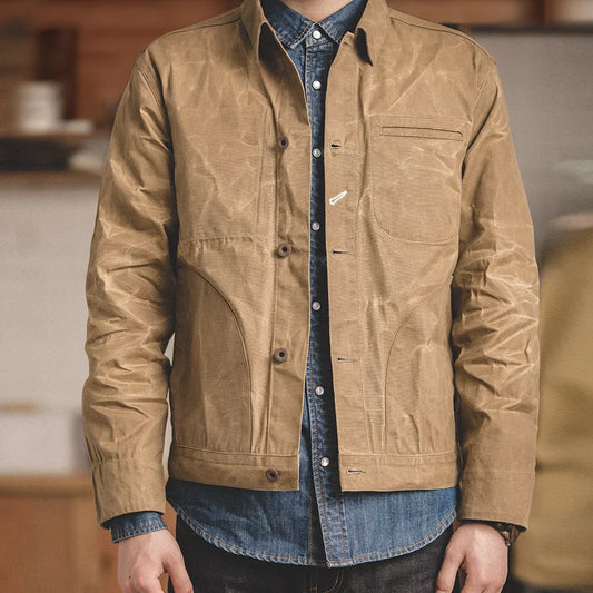 Thomas Hillas | Rustic Handmade Herren Canvas Öl Wachs Jacke