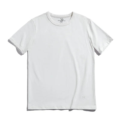 Thomas Hillas | 100% Baumwolle Rundhals-T-Shirt mit umgeschlagenen Ärmelkanten
