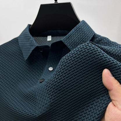 Thomas Hillas | Hochwertiges Eisseide Polo Herren Freizeit Kurzarm T-Shirt