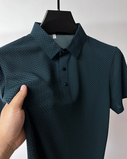 Thomas Hillas | Hochwertiges Eisseide Polo Herren Freizeit Kurzarm T-Shirt