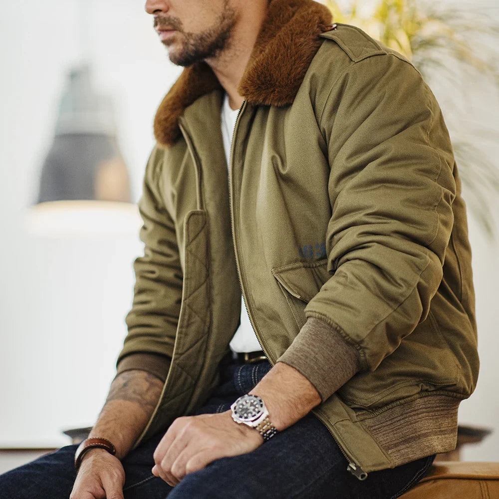 Thomas Hillas | Heritage Fliegerjacke mit Teddykragen