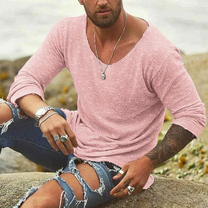 Thomas Hillas | Herren Longsleeve Shirt mit Raw-Edge Look