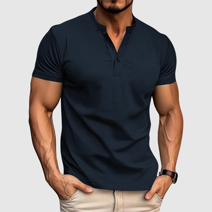 Thomas Hillas | Herren Henley-T-Shirt mit Knopfleiste