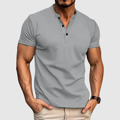 Thomas Hillas | Herren Henley-T-Shirt mit Knopfleiste